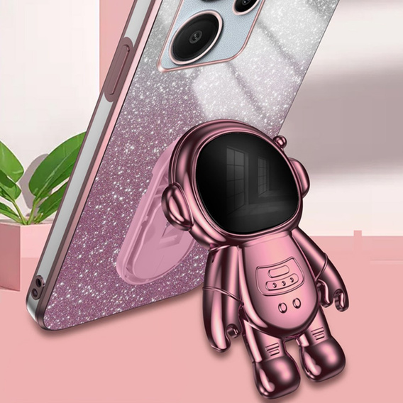 Pouzdro pro Xiaomi Redmi Note 13 Pro+, Glitter Astronaut, růžové