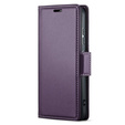 Pouzdro pro Infinix Note 50 Pro, ERBORD Glossy Litchi, flipová peněženka, fialové