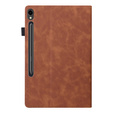 Pouzdro pro Samsung Galaxy Tab S10 FE+ Plus, Classic, s prostorem pro stylus, hnědé