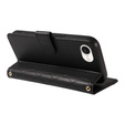 Pouzdro s klopou pro iPhone 16E, Rhombus Crossbody Leather, černé