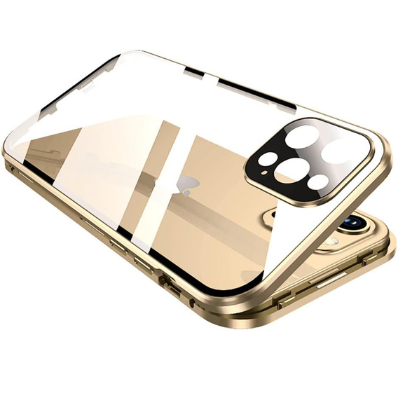 Pouzdro pro iPhone 16 Pro Max, Magnetic Dual Glass, zlaté