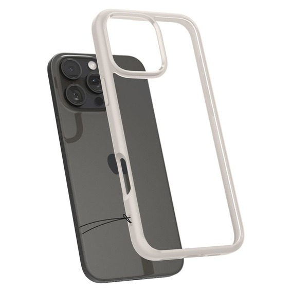 Pouzdro Spigen pro iPhone 16 Pro, Ultra Hybrid, béžové + 9H tvrzené sklo
