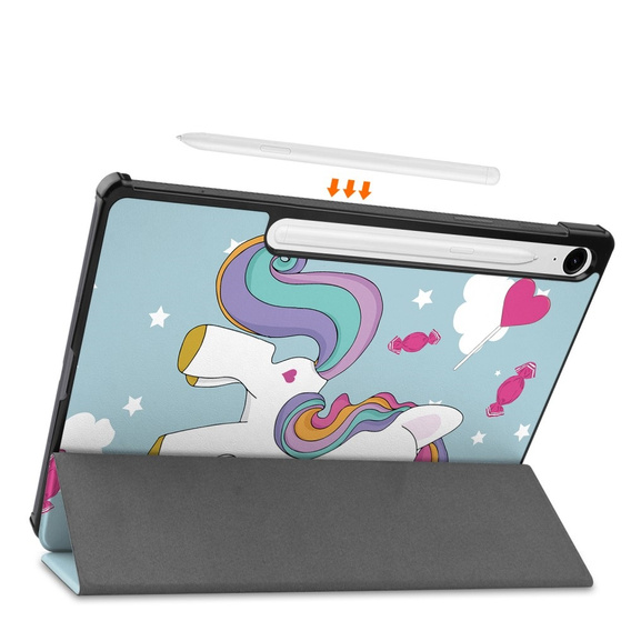 Pouzdro pro Samsung Galaxy Tab S9 FE / S10 FE, s klopou, unicorn