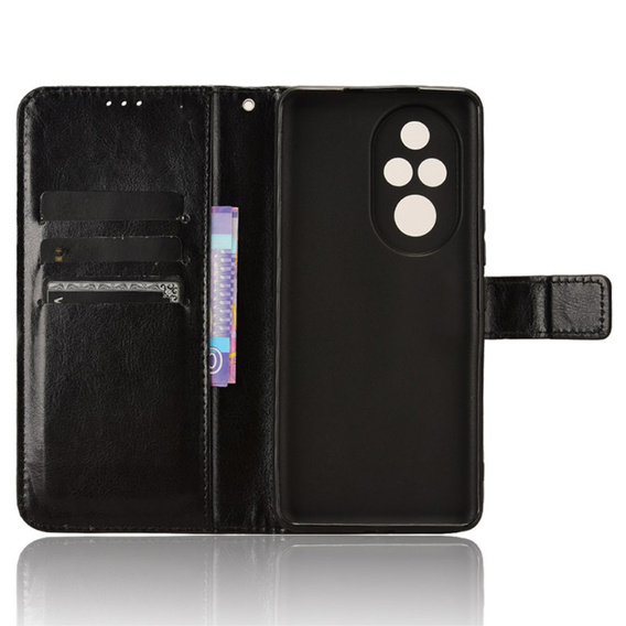 Klopové pouzdro pro Honor 200 Pro 5G, Crazy Horse Wallet, černé
