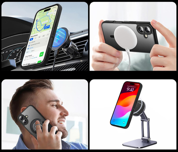 Matné pouzdro pro iPhone 17, pro Magsafe, matně černé