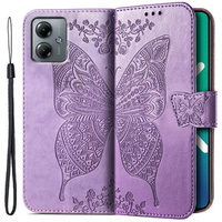 Klopové pouzdro pro Motorola Moto G14, Butterfly, fialové