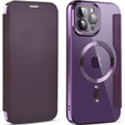 Klopové pouzdro pro iPhone 12 Pro, RFID Wallet MagSafe CamShield, fialové