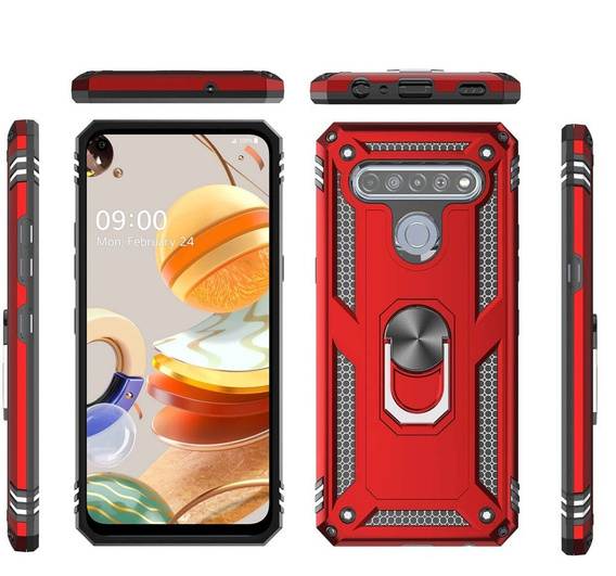Pancéřové pouzdro pro LG K61, Nox Case Ring, červené