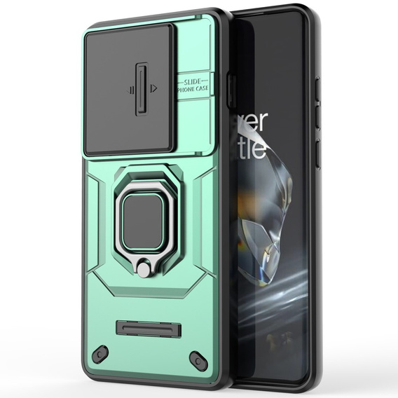 Pouzdro pro OnePlus 12 5G, KickStand Camera Lens, zelené