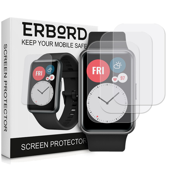 3x ERBORD Hydrogelová fólie pro Huawei Watch Fit