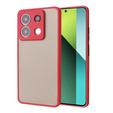 Silikonové pouzdro pro Xiaomi Redmi Note 13 Pro 5G, s ochranou fotoaparátu, průhledná / červená + Tvrzené sklo 9H