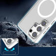 Pouzdro pro Samsung Galaxy S25 Ultra, matný stojánek, pro MagSafe, stříbrné