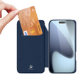 Pouzdro Dux Ducis pro iPhone 17 Pro Max, Skin Pro, s klopou, s přihrádkou na kartu, tmavě modré