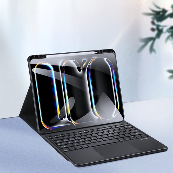 Pouzdro + klávesnice Apple iPad Pro 13" 7 gen. 2024, Dux Ducis TouchPad Leather Pen Slot, černé