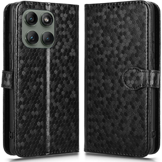 Flipové pouzdro pro Motorola Edge 60 Pro, Wallet Rhombus, černé