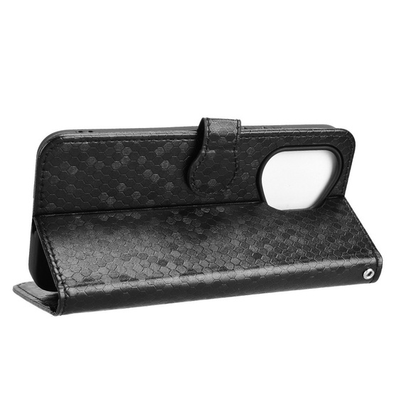 Flipové pouzdro pro Honor 400 Pro 5G, Wallet Rhombus, černé
