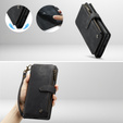 Pouzdro CASEME pro Samsung Galaxy A56 5G, Leather Wallet Cash and Card Slots, s poutkem, černé