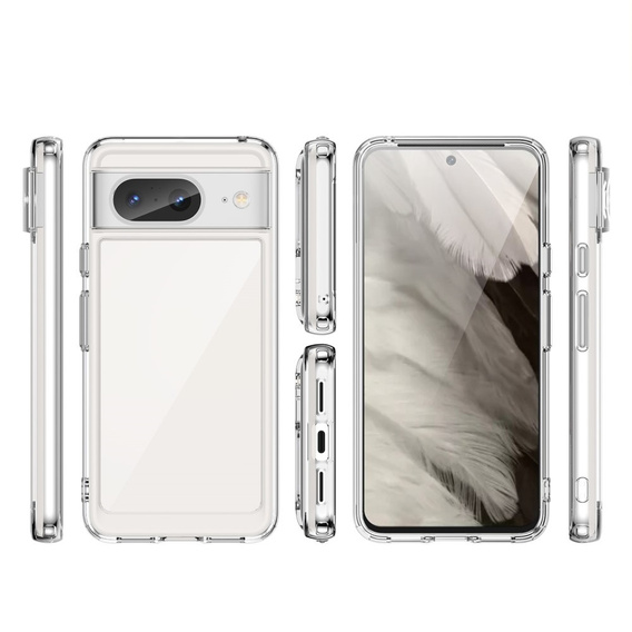 Pouzdro pro Google Pixel 8, Fusion Hybrid, s ochranou fotoaparátu, průhledné