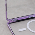 Magnetické pouzdro Dual Glass MagSafe pro Samsung Galaxy S23+ Plus, fialové