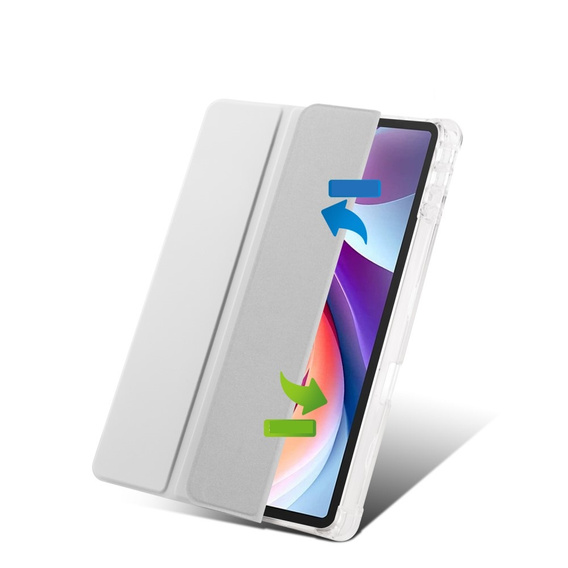 Pouzdro pro Lenovo Tab M11, Smartcase Hybrid, se slotem na stylus, šedé