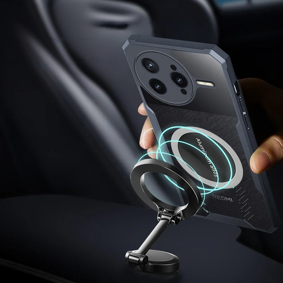 Pouzdro pro Xiaomi Poco F7 Ultra, s magnetickou fólií, transparentní / černé