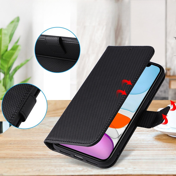 Klopové pouzdro pro Oppo Reno8 T 4G, Wallet Smart Magnet, černé