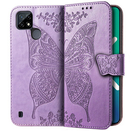 Klopové pouzdro pro Realme C21Y / C25Y, Butterfly, fialové