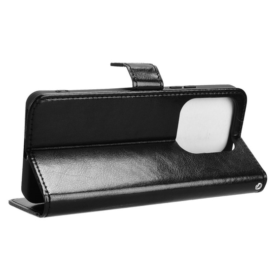 Klopové pouzdro pro Xiaomi Redmi Note 14 5G, Crazy Horse Wallet, černé