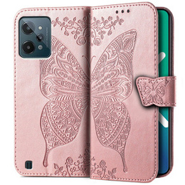 Klopové pouzdro pro Realme C31, Butterfly, růžové
