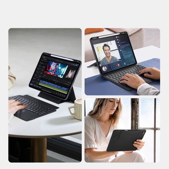Pouzdro s klávesnicí pro Apple iPad Pro 13" 7. generace 2024, Dux Ducis DK Series, černé