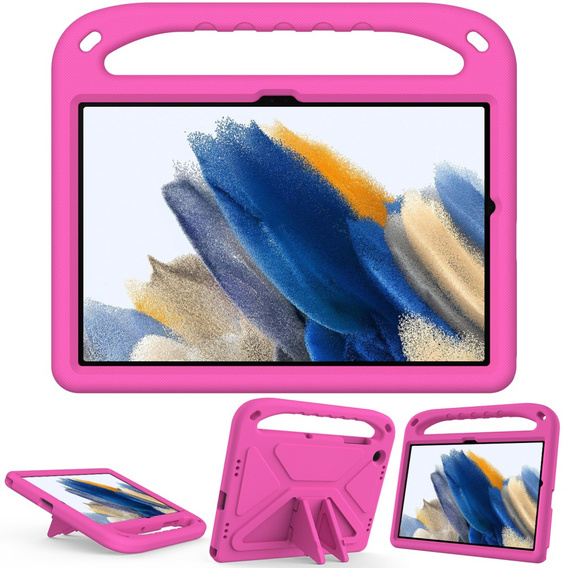 Dětské pouzdro pro Samsung Galaxy Tab A9+, dětské pouzdro s rukojetí, růžové