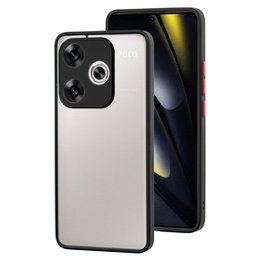 Silikonové pouzdro pro Xiaomi Poco F6, s ochranou fotoaparátu, transparentní / černé