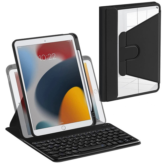 Pouzdro + klávesnice iPad 10.2 2021 / 2020 / 2019 7/8/9 gen, černé