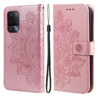 Klopové pouzdro pro Oppo Reno5 Z / A94 / A95 5G, Mandala, růžové rose gold