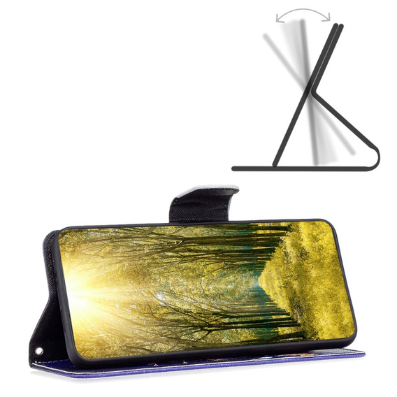 Klopové pouzdro pro Xiaomi Redmi Note 13 5G, Wallet, Butterflies fialové