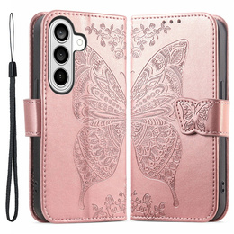 Pouzdro s klopou Butterfly pro Samsung Galaxy A57 5G, růžové