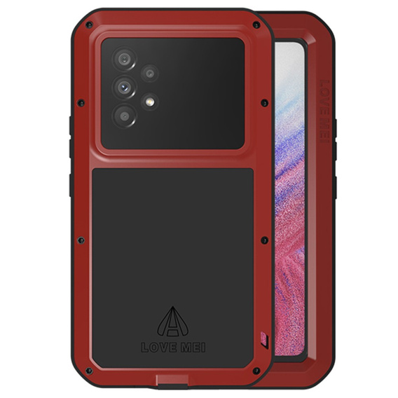 Pouzdro Love Mei pro Samsung Galaxy A53 5G, armored with glass, červené