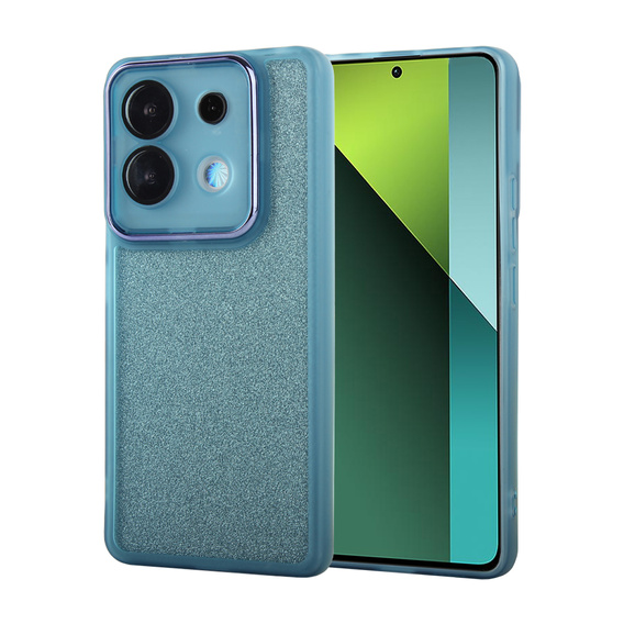 Pouzdro pro Xiaomi Redmi Note 13 5G, Glittery Powder, modré + 9H tvrzené sklo