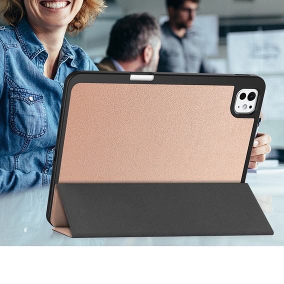 Pouzdro pro iPad Pro 11" 2024 (5 gen.), Smartcase s prostorem pro stylus, růžové