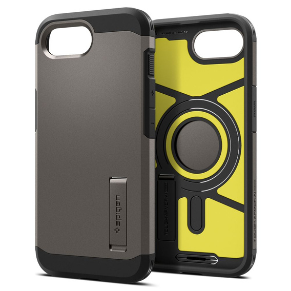 Pouzdro Spigen pro iPhone 16E, Tough Armor Mag MagSafe, šedé + 9H tvrzené sklo