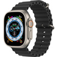 Pasek Silikonowy Waves do Apple Watch 1/2/3/4/5/6/7/8/SE/ 38/40/41/MM, Czarny