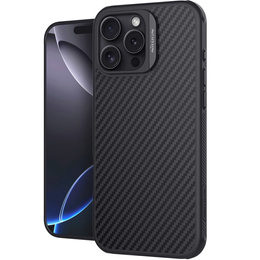 Pouzdro pro iPhone 16 Pro, pancéřované Nillkin, Carbon Fiber, pro Magsafe, černé