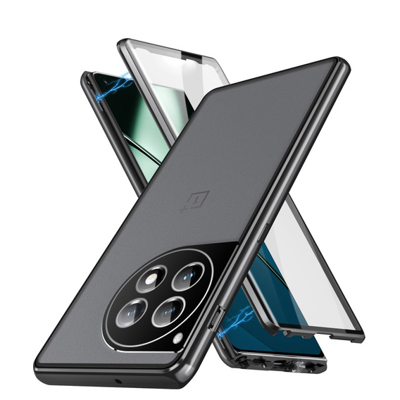 Pouzdro pro OnePlus 12 5G, Magnetic Dual Glass, černé