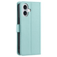 Pouzdro s klopou pro iPhone 16 Plus, Rhombus Crossbody Leather, zelené