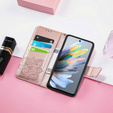 Klopové pouzdro pro Motorola Moto G15 / Motorola Moto G15 Power, Butterfly, růžové rose gold