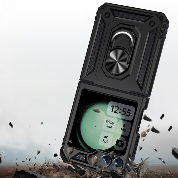 Pancéřové pouzdro pro Samsung Galaxy Z Flip7 FE / Z Flip6, Nox Case Ring, černé