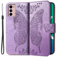Klopové pouzdro pro Motorola Moto G42 4G, Butterfly, fialové