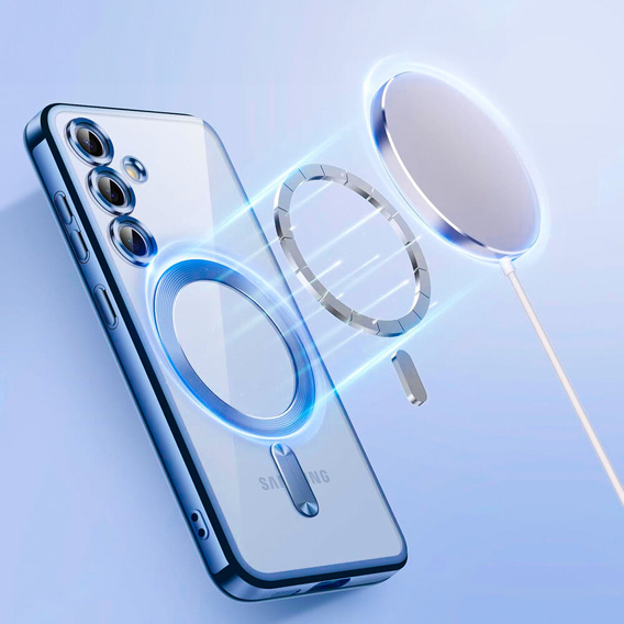 Pouzdro pro Samsung Galaxy A16, Electro MagSafe, modré + sklo na displej