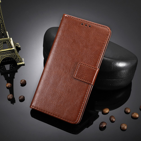 Klopové pouzdro pro Motorola Edge 60 / 60 Fusion, Crazy Horse Wallet, hnědé