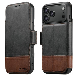 Flipové pouzdro 2 v 1 pro iPhone 17 Pro Max, SUTENI, pro MagSafe, černé